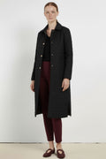Black Quilted Pocket Detailed Women's Coat