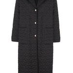 Black Quilted Pocket Detailed Women's Coat