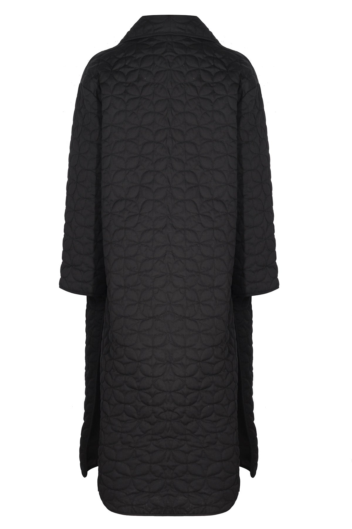 Black Quilted Pocket Detailed Women's Coat