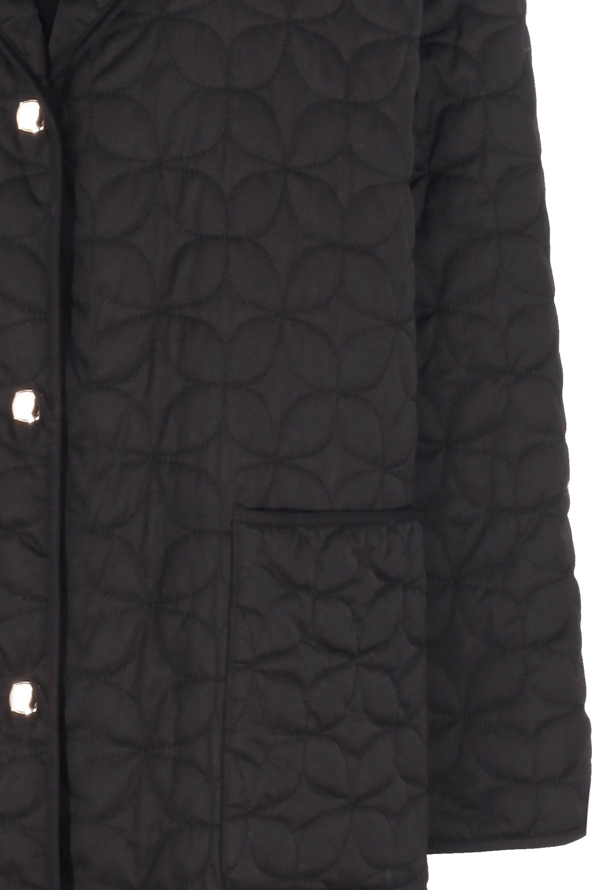 Black Quilted Pocket Detailed Women's Coat
