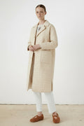 Ecru Quilted Pocket Detail Women's Coat