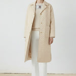 Ecru Quilted Pocket Detail Women's Coat