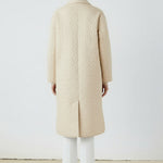 Ecru Quilted Pocket Detail Women's Coat