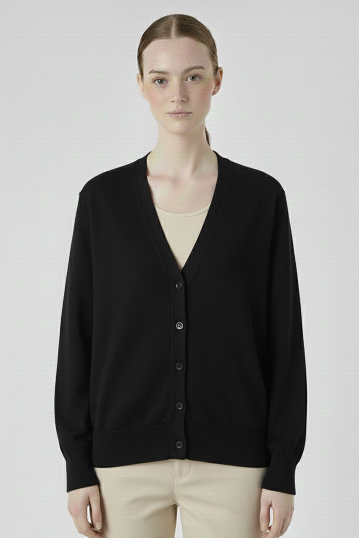 Women's Cardigan with Black Button Details