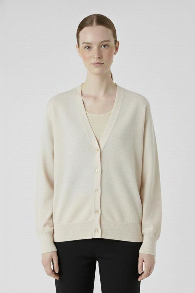 Women's Cardigan with Ecru Button Details