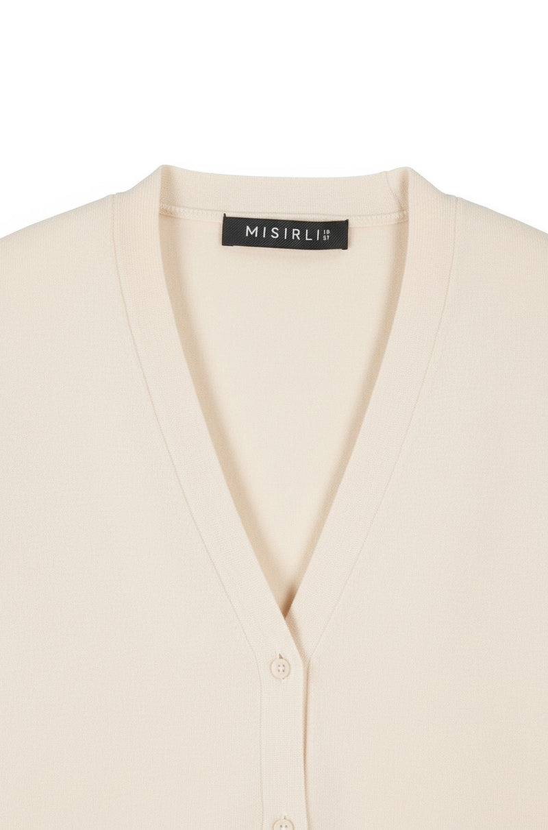 Women's Cardigan with Ecru Button Details