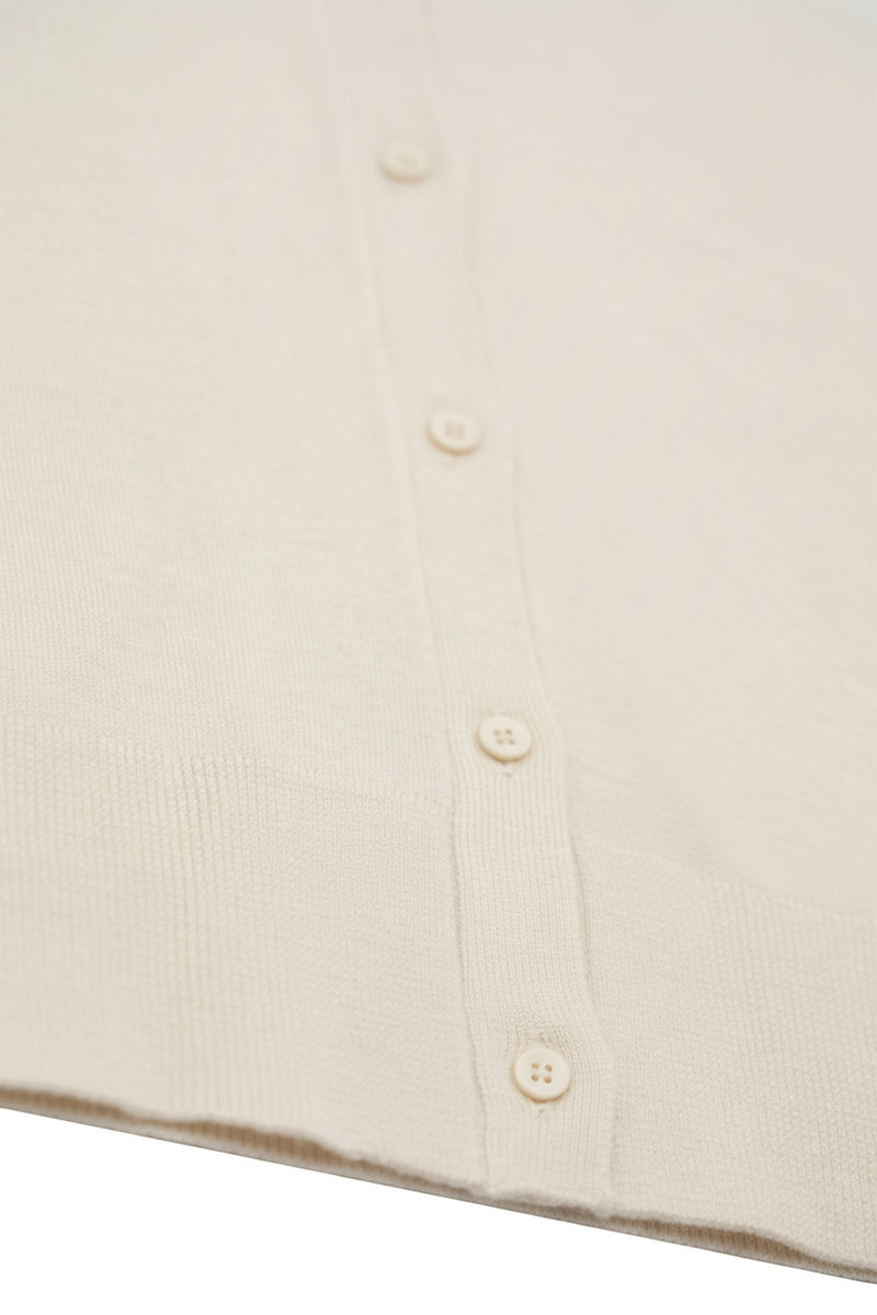 Women's Cardigan with Ecru Button Details