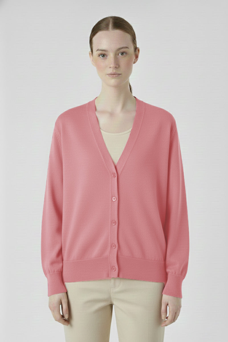 Women's Sweater with Pink Button Details