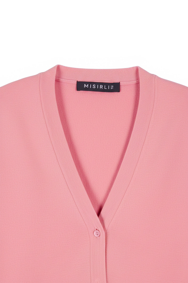 Women's Sweater with Pink Button Details