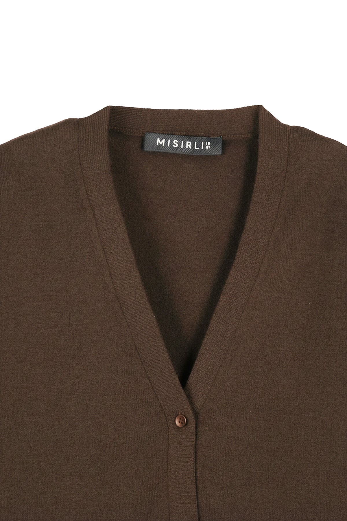 Brown Button Detail Women's Cardigan