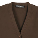 Brown Button Detail Women's Cardigan