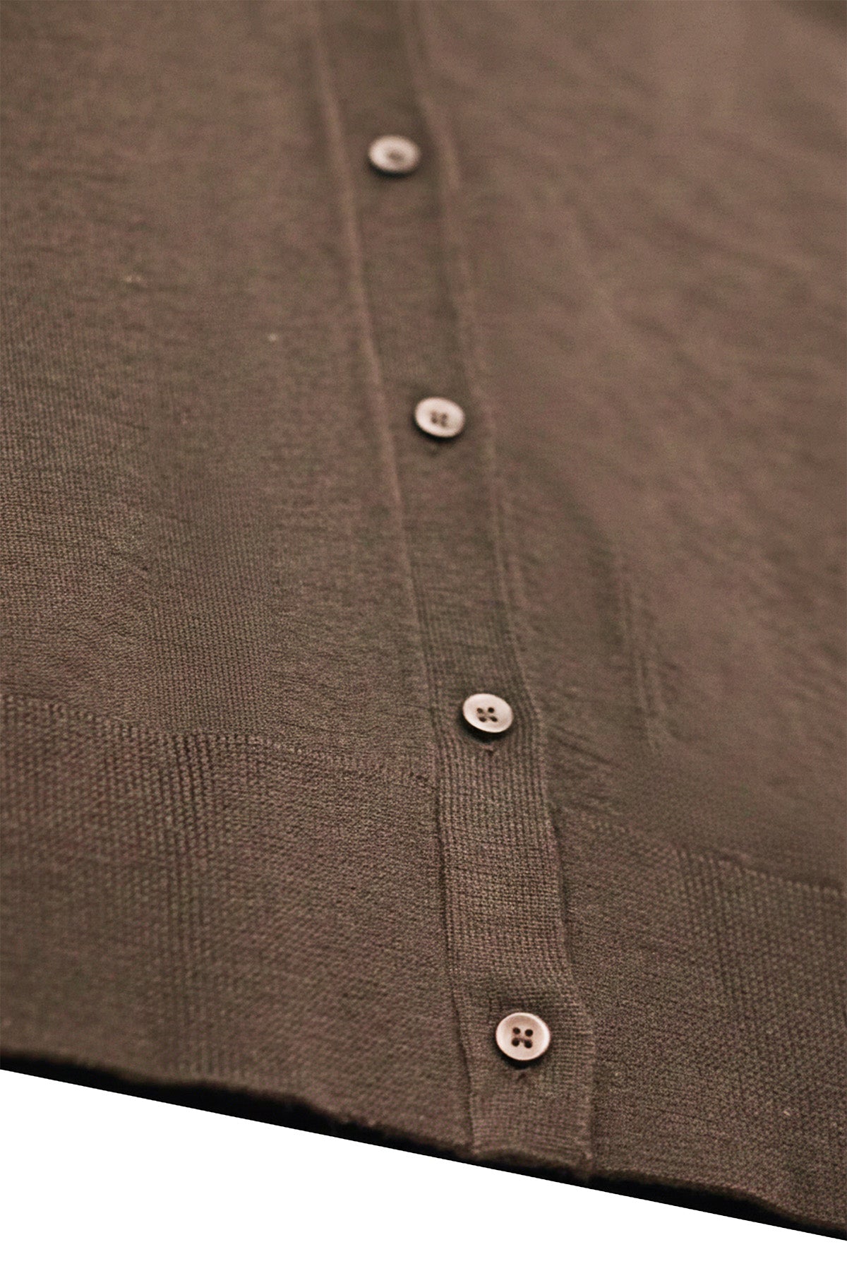 Brown Button Detail Women's Cardigan