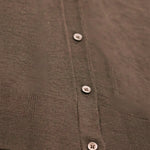 Brown Button Detail Women's Cardigan