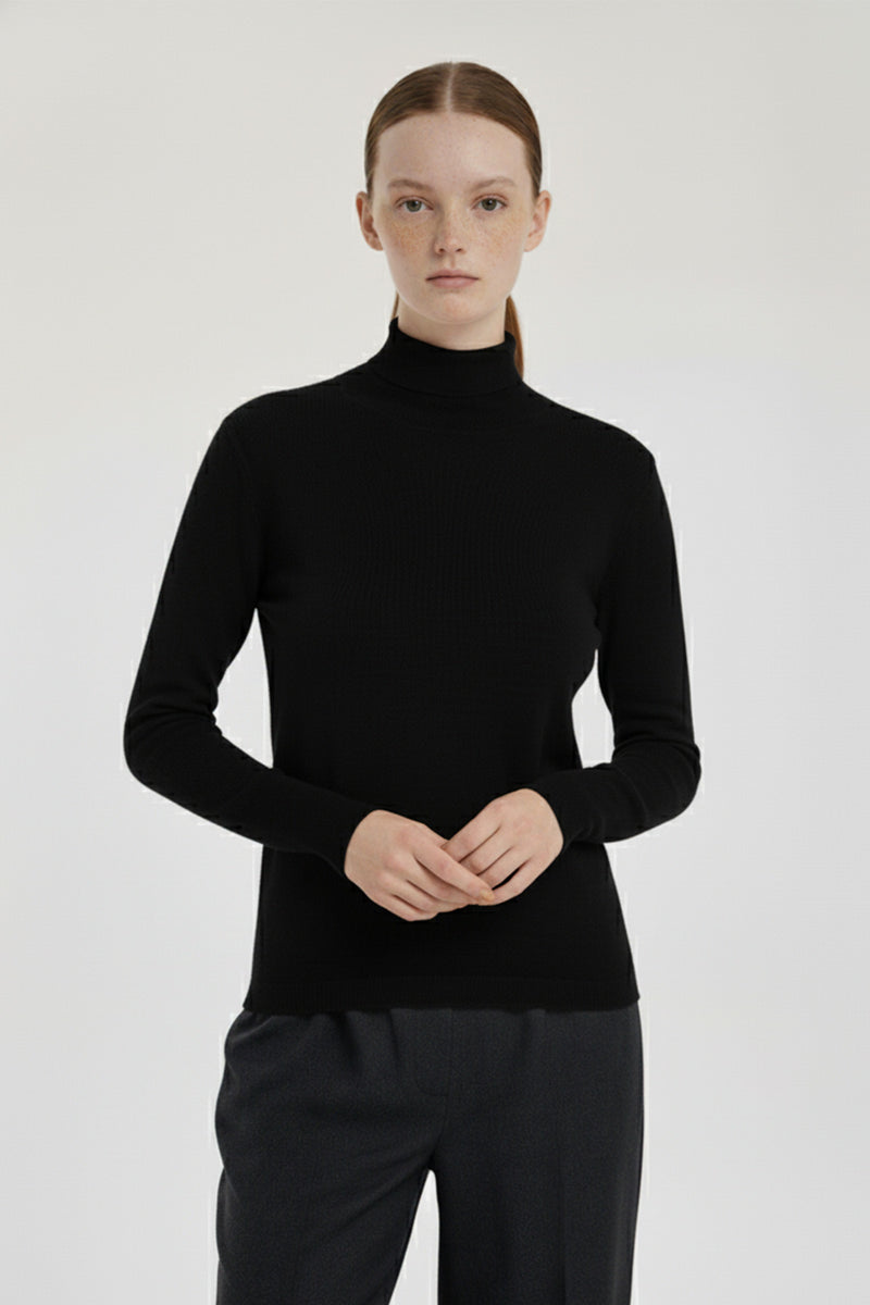 Black Crew Neck Women's Sweater