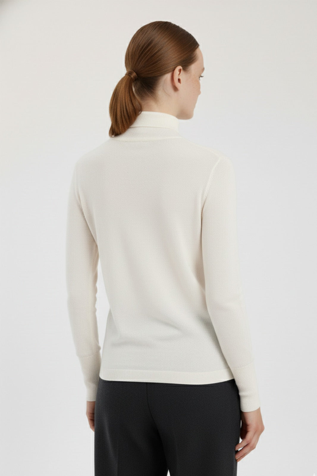 Ecru Fisherman's Neck Women's Sweater