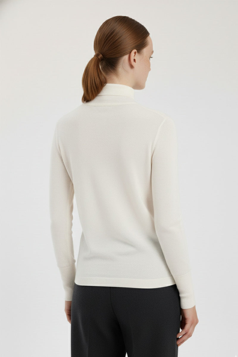 Ecru Fisherman's Neck Women's Sweater