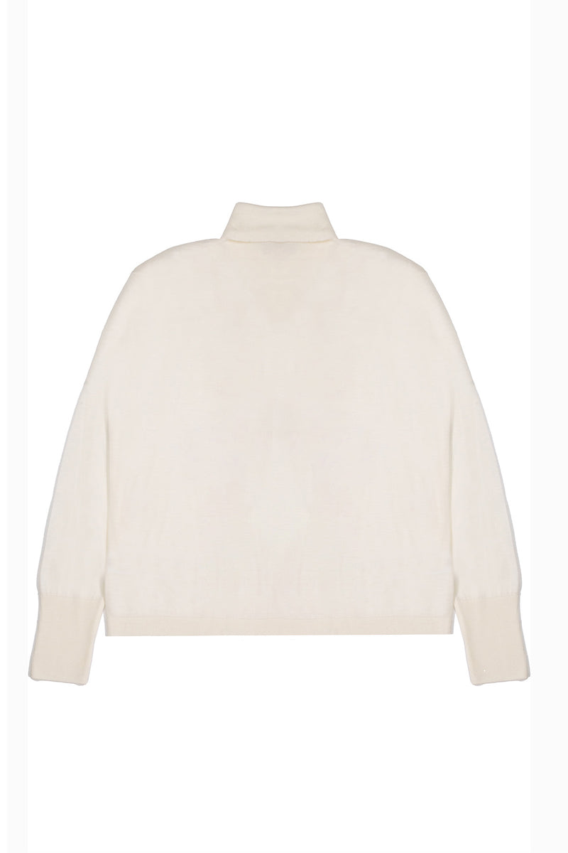 Ecru Fisherman's Neck Women's Sweater