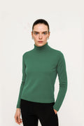 Green Fisherman's Collar Women's Sweater