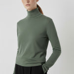 Green Fisherman's Collar Women's Sweater