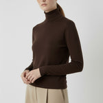 Brown Fisherman's Neck Women's Sweater