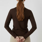 Brown Fisherman's Neck Women's Sweater