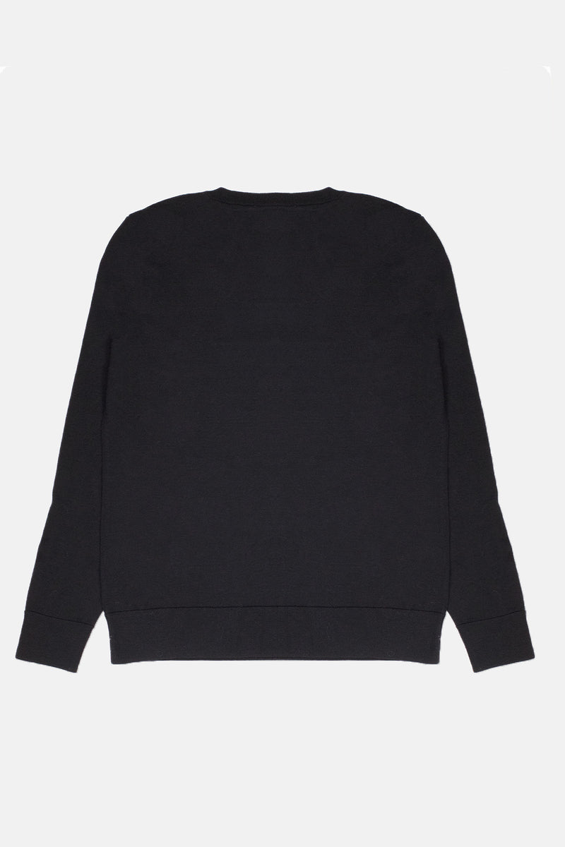 Black Long-Sleeved V-Neck Women's Sweater