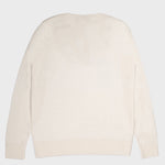 Ecru Long-Sleeved V-Neck Women's Sweater