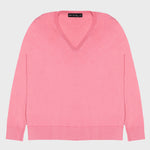 Pink Long-Sleeved V-Neck Women's Sweater