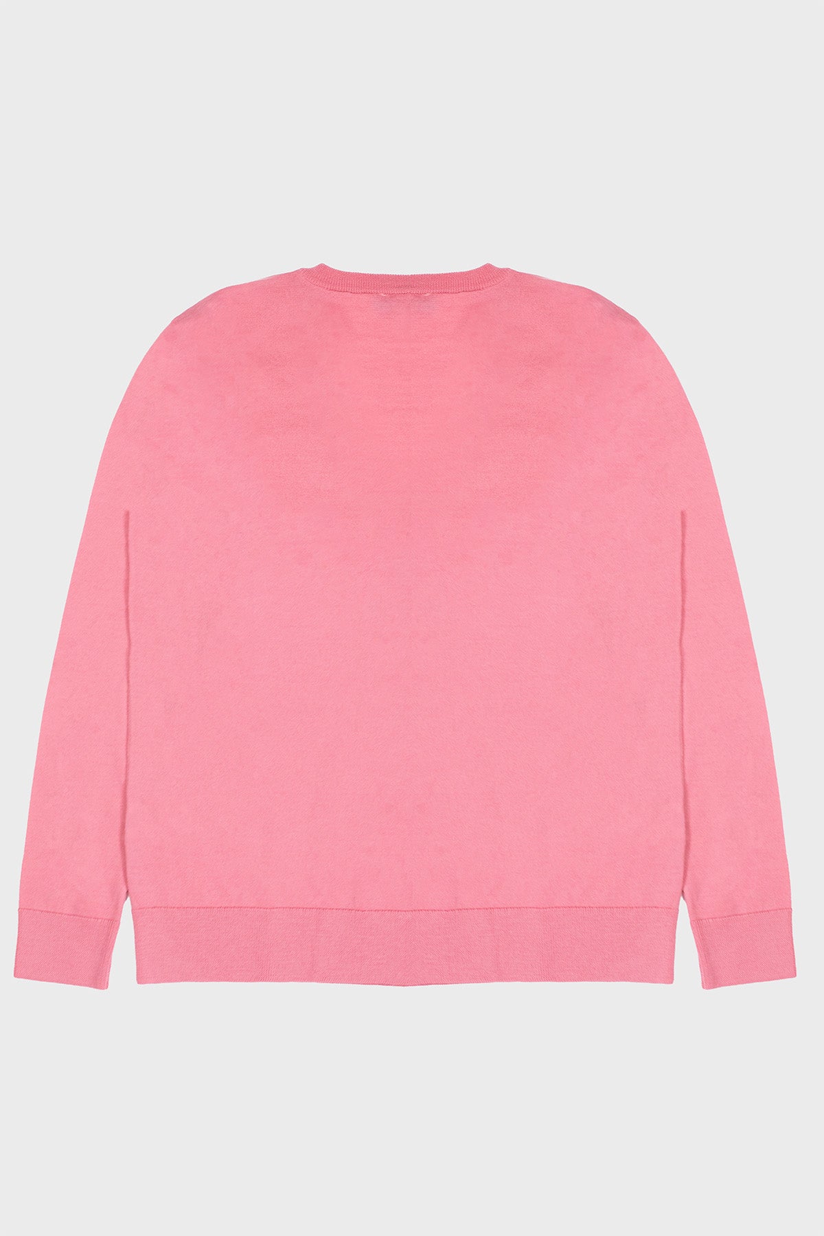 Pink Long-Sleeved V-Neck Women's Sweater