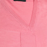 Pink Long-Sleeved V-Neck Women's Sweater