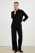 Black Pocket Detailed Women's Trousers