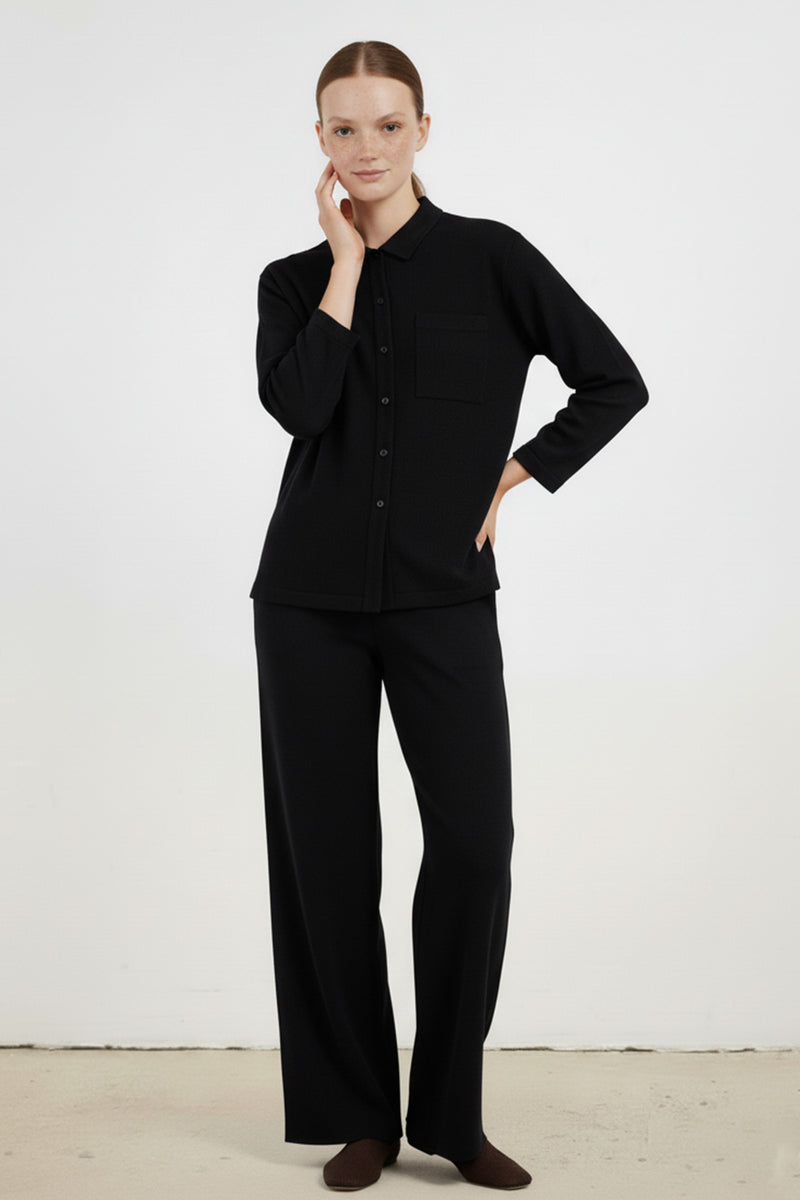 Black Pocket Detailed Women's Trousers