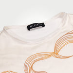 Ecru Blouse with Abstract Pattern