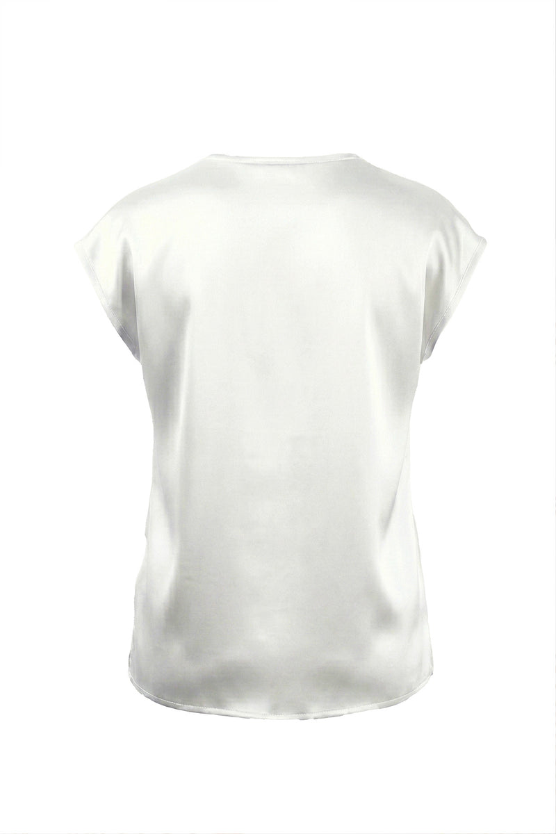 Ecru Blouse with Abstract Pattern