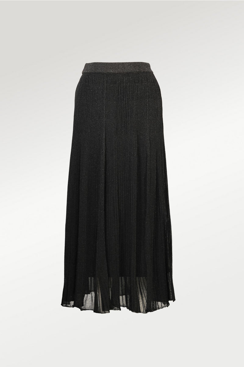 Black Pleated Skirt with Sequins
