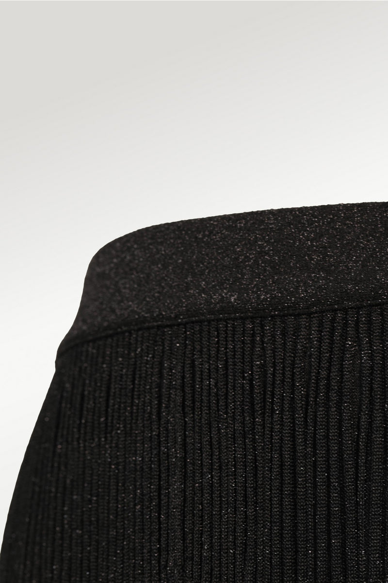 Black Pleated Skirt with Sequins