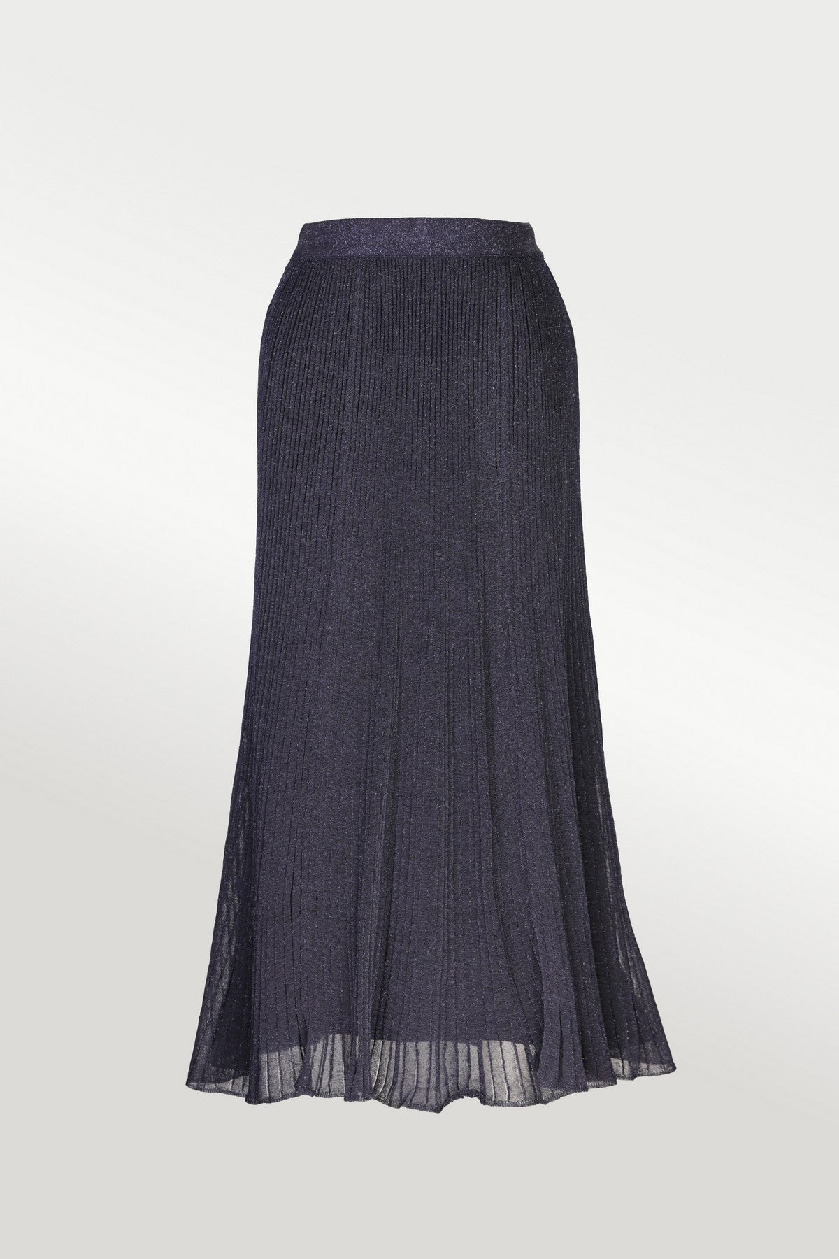 Navy Blue Pleated Skirt with Sequins