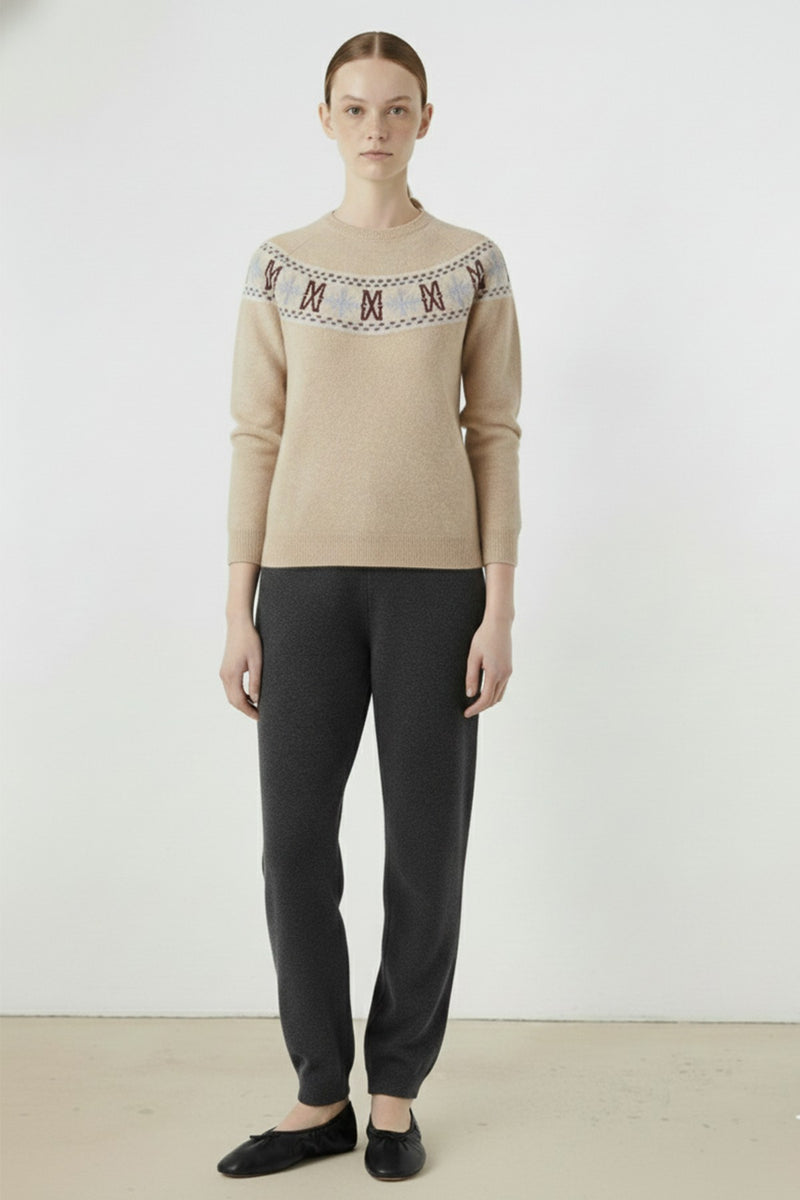 Dark Gray Rib-Bottomed Women's Pants