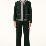 Women's Nefti Green Striped Jacket