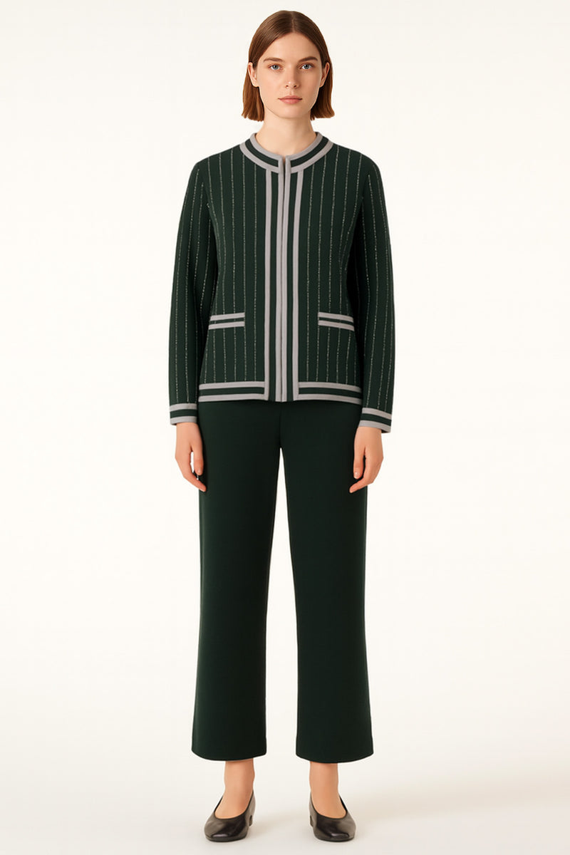 Women's Nefti Green Striped Jacket