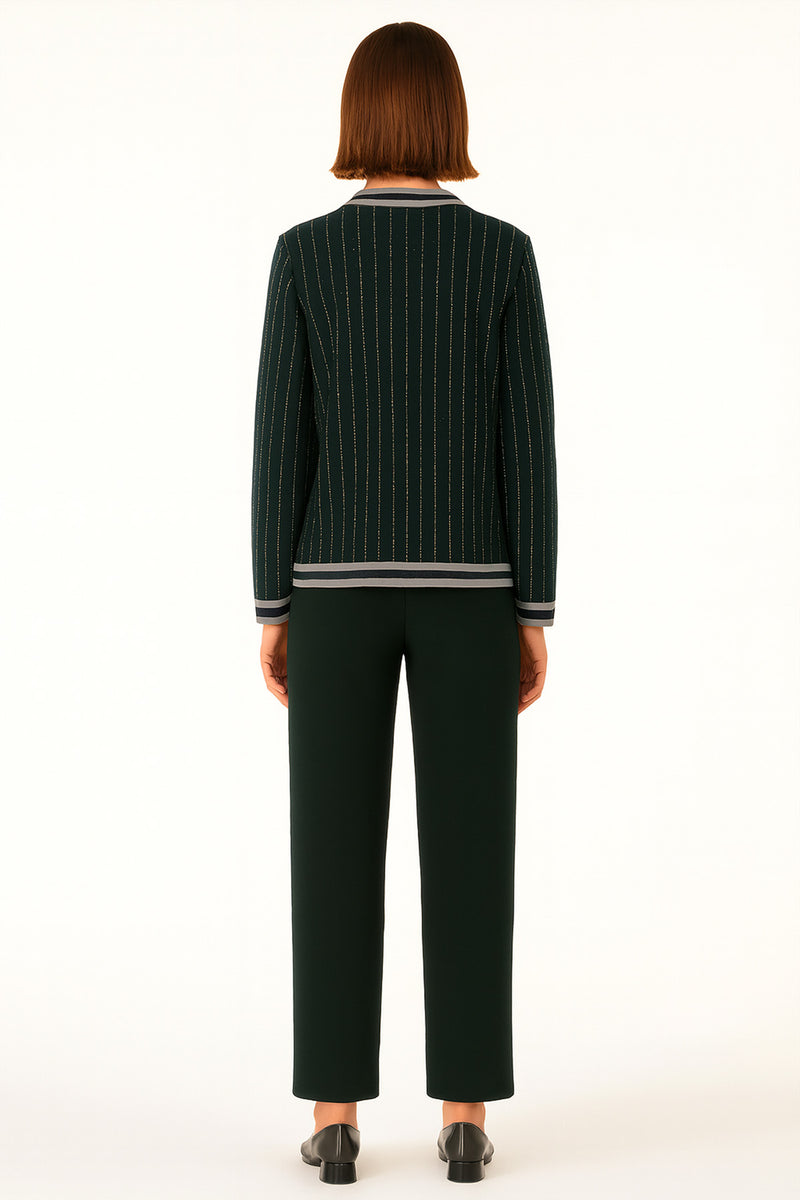 Women's Nefti Green Striped Jacket