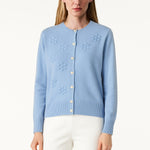 Baby Blue Flower Embroidered Women's Cardigan