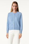Baby Blue Flower Embroidered Women's Cardigan