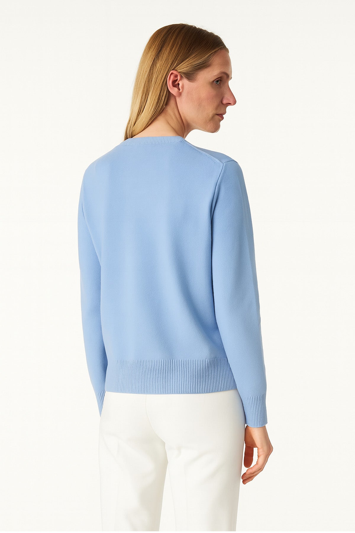 Baby Blue Flower Embroidered Women's Cardigan