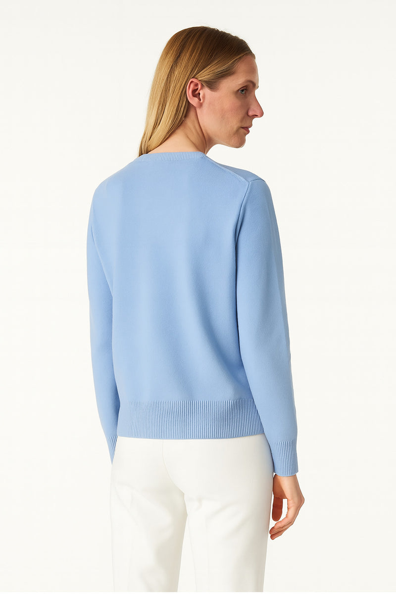 Baby Blue Flower Embroidered Women's Cardigan