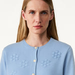 Baby Blue Flower Embroidered Women's Cardigan