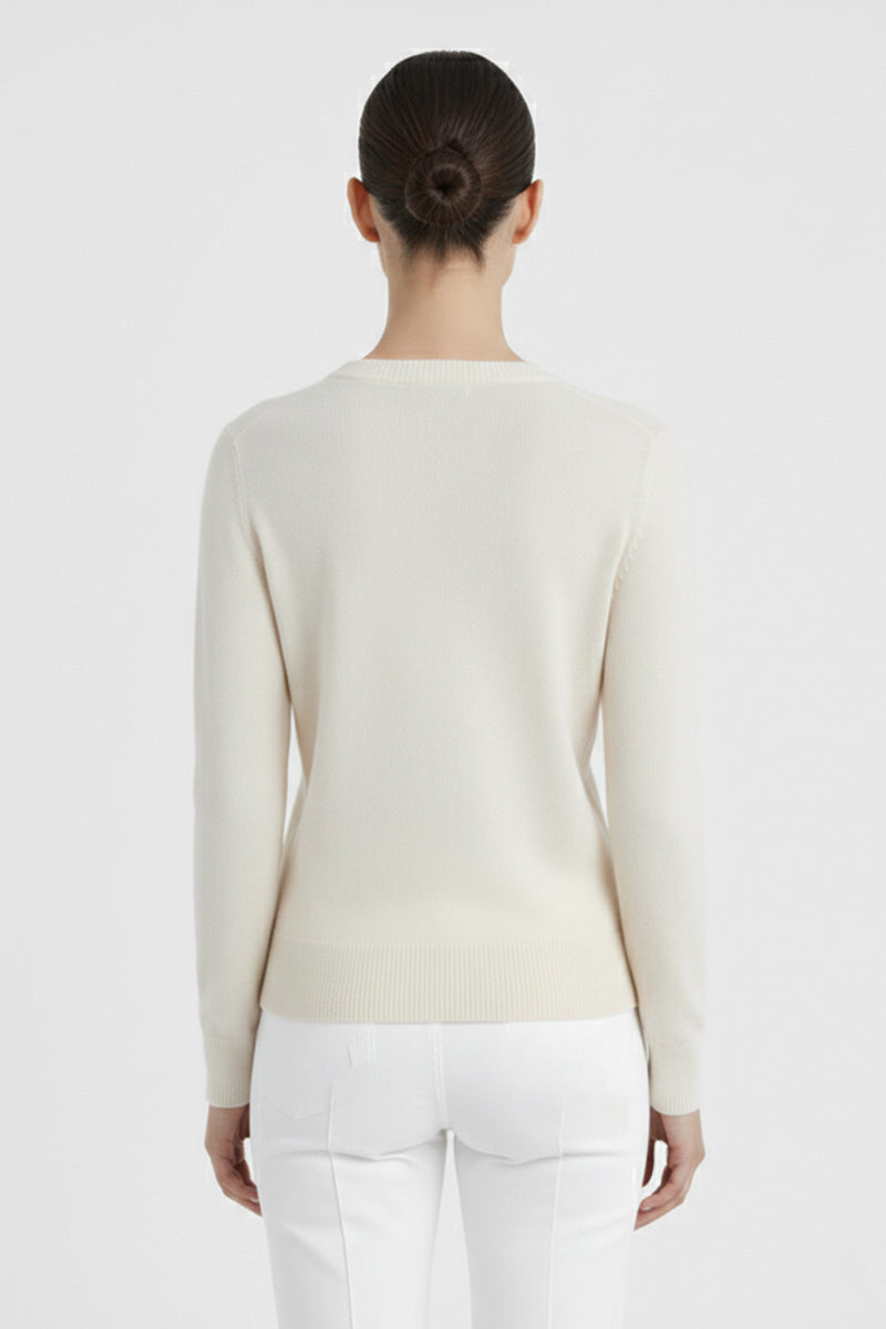 Ekru Ajur Detaylı Kadın Kazak