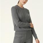 Anthracite Hair Knit Patterned Women's Sweater