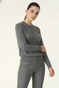 Anthracite Hair Knit Patterned Women's Sweater