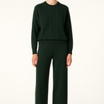 Women's Sweater with Nefti Green Braided Pattern